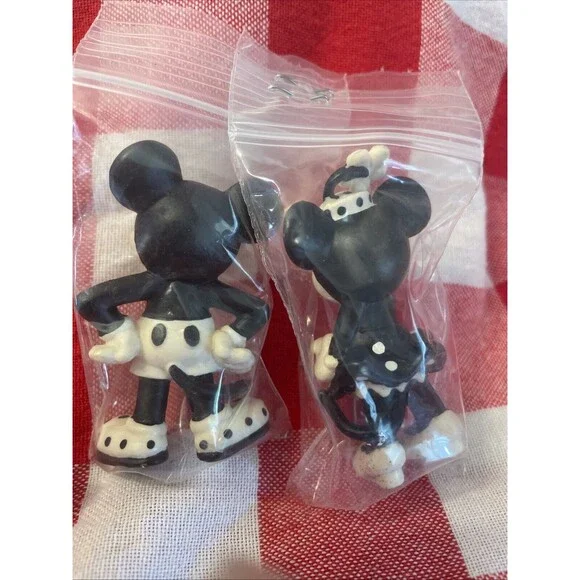 Lot Of 4 Black & White Vintage Bully Disney 2.7” Rare Toy Mickey Minnie Donal - Picture 6 of 11